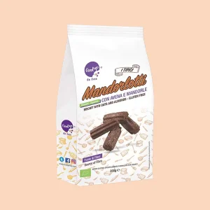 Confezione da 200g di Mandorlotti FoodUp con avena e mandorle, biologici, senza glutine e fonte di fibre, ideali per celiaci.