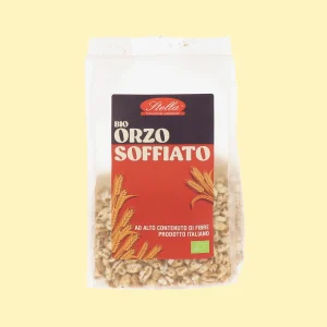 Confezione di orzo soffiato biologico Stella, ricco di fibre e prodotto in Italia.