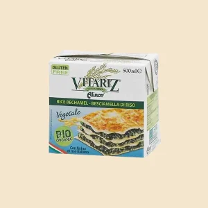 Brick da 500ml di Besciamella di Riso Vitariz – Alinor, 100% vegetale, biologica, senza glutine, con farina di riso italiano.