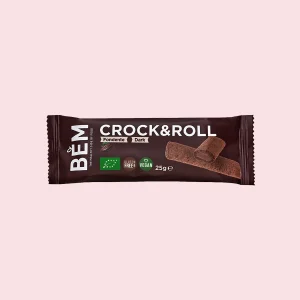 Cannolo Croccante Crock&Roll Bèm fondente 25g – snack biologico al cioccolato, senza glutine e vegan.