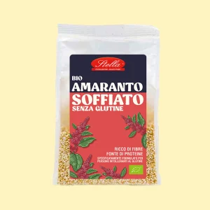 Confezione di amaranto soffiato biologico Stella, senza glutine, ricco di fibre e fonte di proteine.