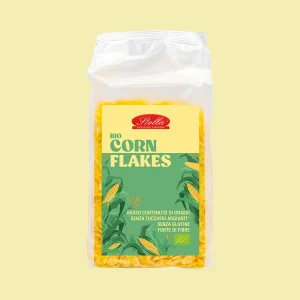 Confezione di corn flakes biologici Stella, senza zuccheri aggiunti, senza glutine e a basso contenuto di grassi.
