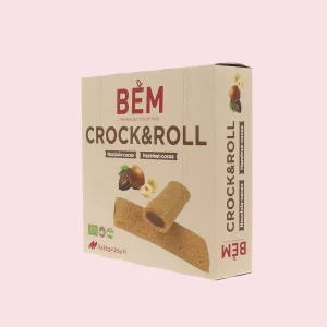 Confezione multipack da 5 snack Crock&Roll BEM gusto nocciola, vegan e senza glutine.