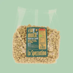 Confezione da 1kg di spezzatino di soia biologico Stella, ricco di proteine e fibre, ideale per secondi piatti vegetali.