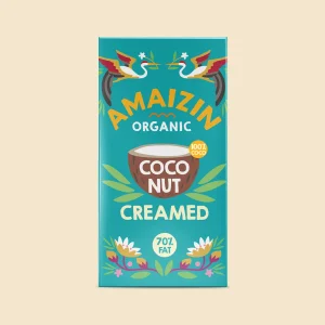 Confezione di Crema di Cocco Bio Amaizin da 200g con design colorato e indicazione 100% cocco