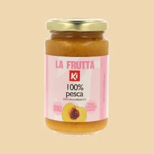 Barattolo di composta biologica Ki 100% pesca da 240g, senza zuccheri aggiunti