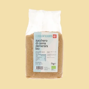 Sacchetto trasparente con etichetta verde e azzurra, linea I Dolcificanti.