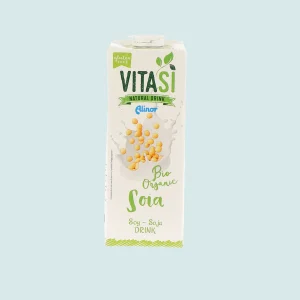 Confezione frontale della bevanda di soia biologica VITASì Natural Drink da 1 litro, alternativa vegetale al latte senza zuccheri aggiunti e senza glutine